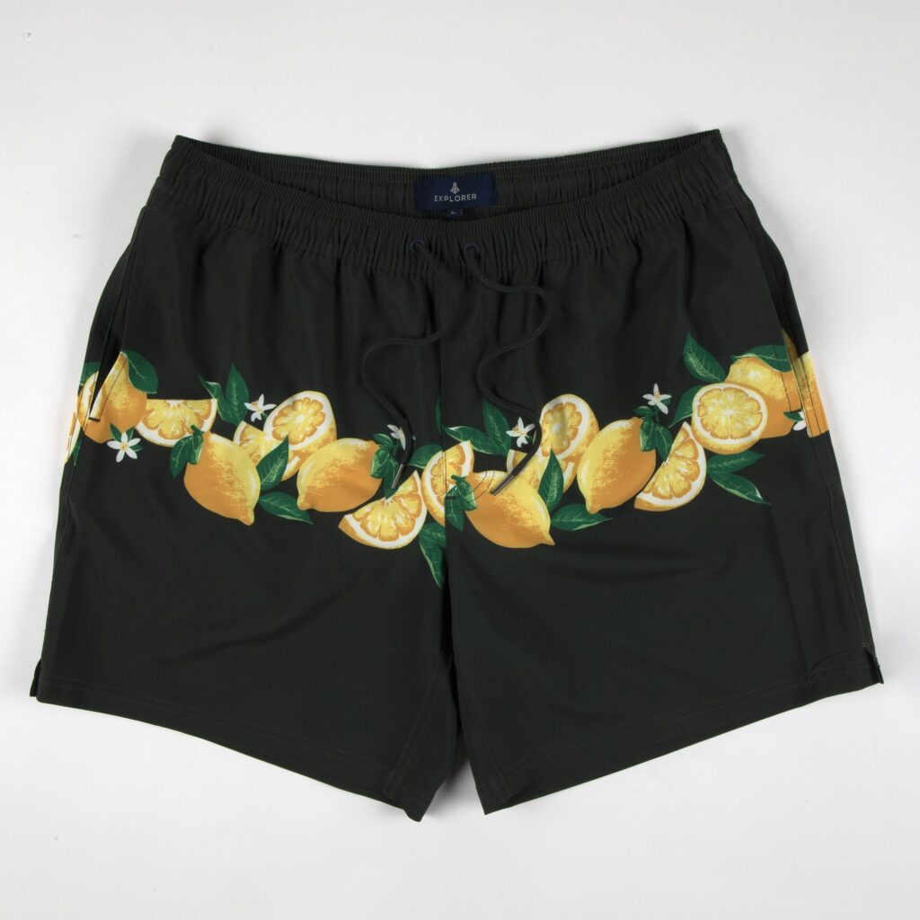 Lemon print swim shorts